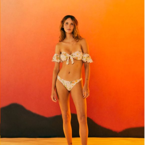FARM Rio Floral Off-Shoulder Bikini - White and Orange - Picture 6 of 16